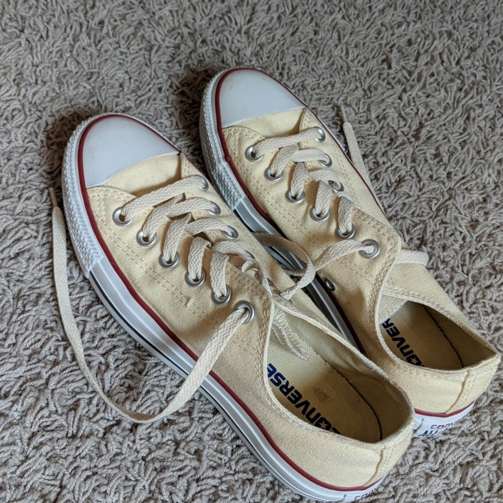 Cream colored converse